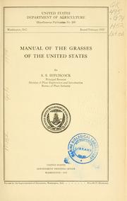 Cover of: Manual of the grasses of the United States. by A. S. Hitchcock, A. S. Hitchcock