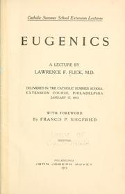 Cover of: Eugenics, a lecture
