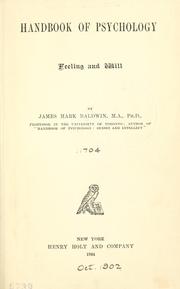 Cover of: Handbook of psychology ... | James Mark Baldwin