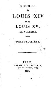 Cover of: Siècles de Louis XIV et de Louis XV