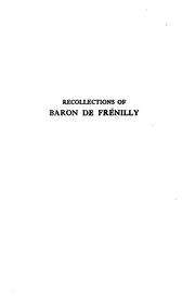 Cover of: Recollections of Baron de Frénilly: peer of France (1768-1828)