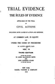 Cover of: Trial evidence by Austin Abbott