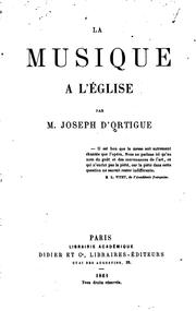 La musique à l'église by Joseph d' Ortigue