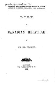 Cover of: List of Canadian Hepaticæ