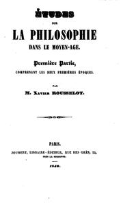 Cover of: Études sur la philosophie dans le moyen-âge