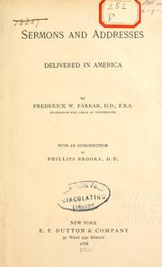 Cover of: Sermons and addresses delivered in America.