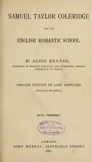 Cover of: Samuel Taylor Coleridge and the English romantic school.