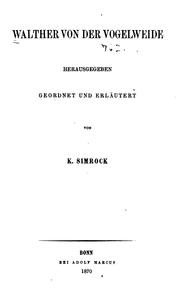 Cover of: Der minnesang des 12. bis 14. jahrhunderts by Fridrich Pfaff, Fridrich Pfaff