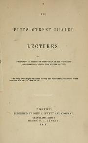 Cover of: The Pitts-street chapel lectures.