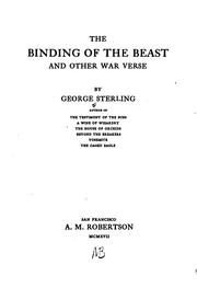 Cover of: The binding of the beast by George Sterling