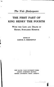 Cover of: The first part of King Henry the Fourth by William Shakespeare