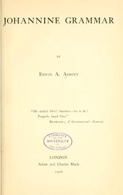 Cover of: Johannine grammar by Edwin Abbott Abbott