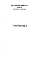 Cover of: Mendelssohn by Stephen Samuel Stratton