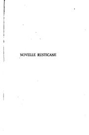 Cover of: Novelle rusticane by Giovanni Verga, Giovanni Verga