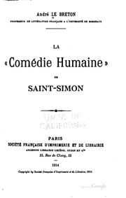 Cover of: La " Comédie humaine" de Saint-Simon