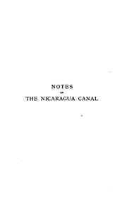 Cover of: Notes on the Nicaragua Canal