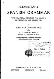 Cover of: Elementary Spanish grammar: with practical exercises for reading, conversation, and composition