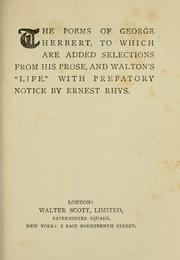 Cover of: The poems of George Herbert by George Herbert