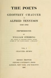 Cover of: poets: Geoffrey Chaucer to Alfred Tennyson, 1340-1892 | W. Stebbing