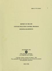 Report on the 1993 cottage pollution control program Muskoka-Haliburton by Ontario. Ministry of Environment and Energy.