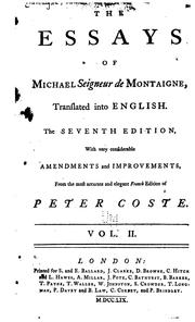 Cover of: Essays of Michael Seigneur de Montaigne by Michel de Montaigne
