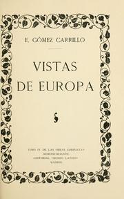 Cover of: Vistas de Europa ...