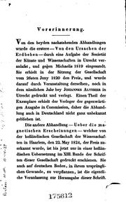 Cover of: Von den Ursachen der Erdbeben und von den magnetischen Erscheinungen: zwey Preisschriften