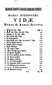 Cover of: Marci Hieronymi Vidæ, cremonensis, Albæ episcopi, Hymni de rebus divinis