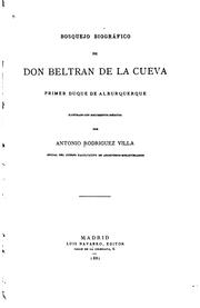 Cover of: Bosquejo biográfico de don Beltrán de la Cueva, primer duque de Alburquerque.
