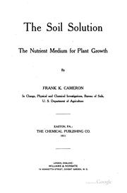 Cover of: soil solution | Frank K. Cameron