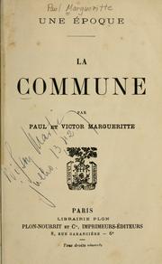 Cover of: La commune by Paul Margueritte