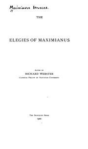 Cover of: elegies of Maximianus