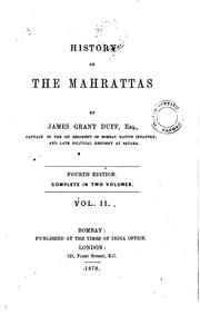 Cover of: History of the Mahrattas by James Grant Duff