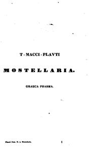 Cover of: T. Macci Plauti Mostellaria by Titus Maccius Plautus