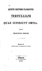Cover of: Quae supersunt omnia