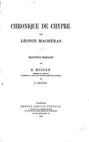 Cover of: Chronique de Chypre