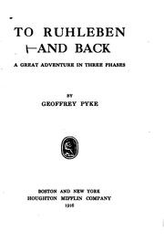 Cover of: To Ruhleben, and back by Geoffrey Pyke