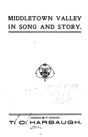 Cover of: Middletown Valley in song and story