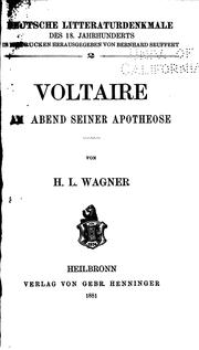 Cover of: Voltaire am Abend seiner Apotheose