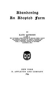 Cover of: Abandoning an adopted farm by Kate Sanborn