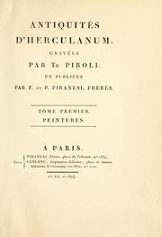 Cover of: Antiquités d'Herculanum by Tommaso Piroli