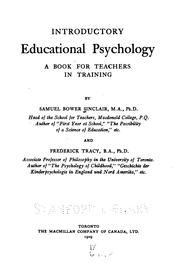 Cover of: Introductory educational psychology: a book for teachers in training