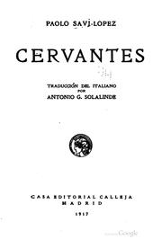 Cover of: Cervantes by Paolo Savi Lopez