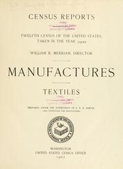 Cover of: Manufactures.: Textiles.