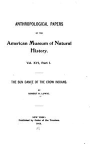 Cover of: sun dance of the Crow Indians