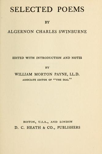 Selected poems by Algernon Charles Swinburne