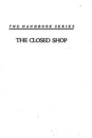 Cover of: Selected articles on the closed shop