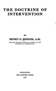 The doctrine of intervention by Hodges, Henry G.