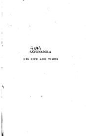 Cover of: Savonarola: his life and times