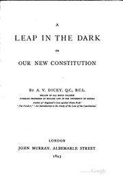 Cover of: A leap in the dark, or, Our new constitution